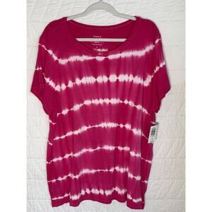 Torrid Super Soft Knits top shirt NWT pink tie dye size 2 short sleeve tshirt